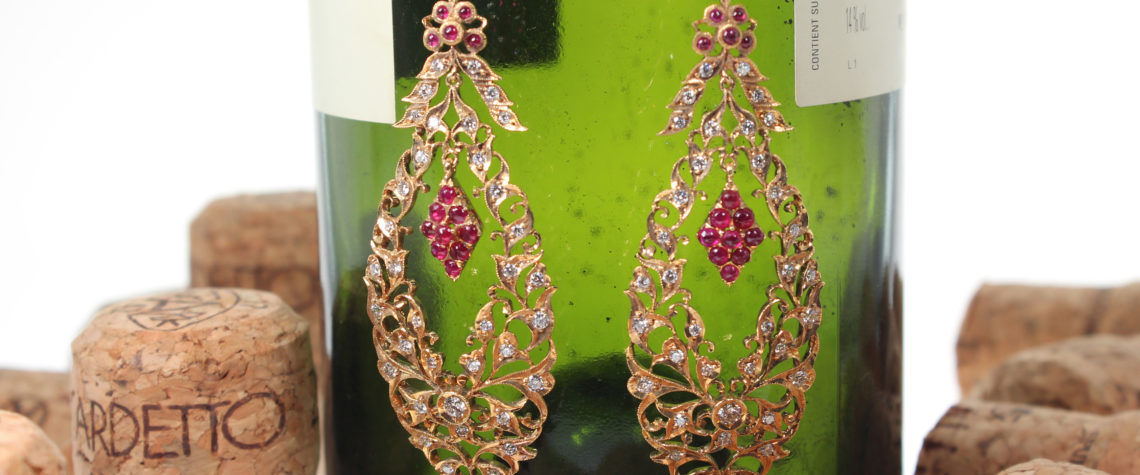 Peranakan Grapes Earrings (Sold)