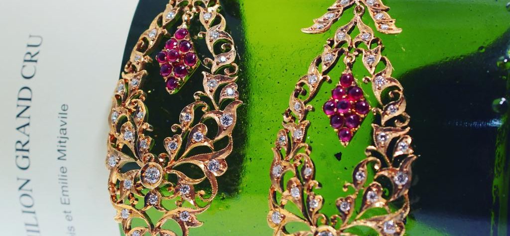 Peranakan Grapes Earrings (Sold)